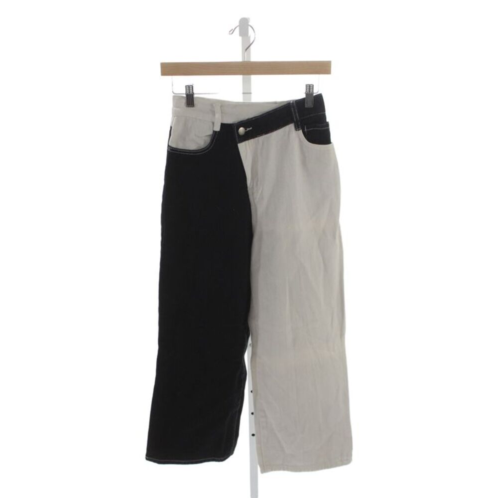 C/MEO Collective Women Wide Leg Black Jeans Mid Rise Button Size 4